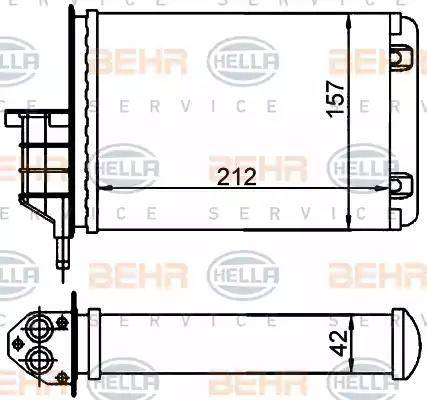 HELLA 8FH 351 001-554 - Теплообмінник, опалення салону autocars.com.ua