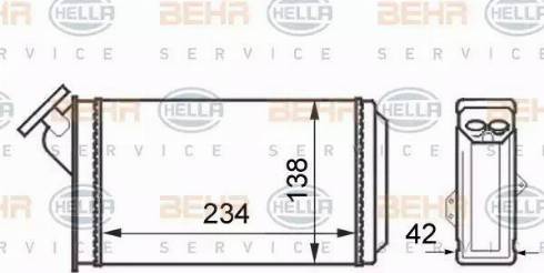 HELLA 8FH 351 024-321 - Теплообмінник, опалення салону autocars.com.ua