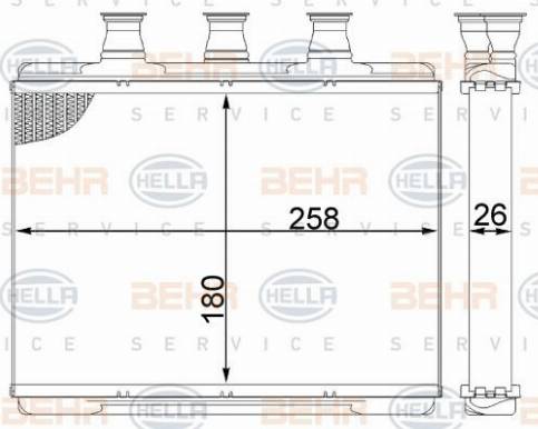 HELLA 8FH 351 311-214 - Теплообмінник, опалення салону autocars.com.ua