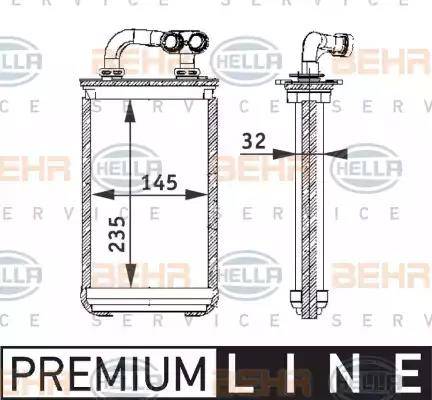 HELLA 8FH 351 311-291 - Теплообменник, отопление салона avtokuzovplus.com.ua