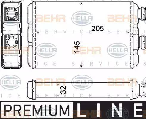 HELLA 8FH 351 311-321 - Теплообмінник, опалення салону autocars.com.ua