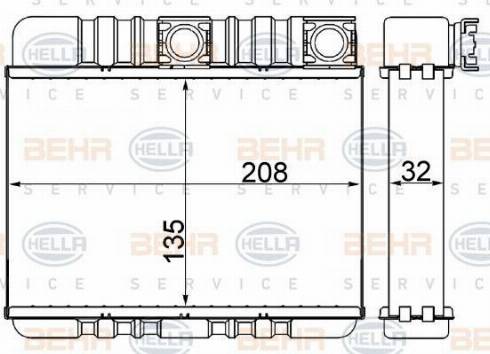 HELLA 8FH 351 311-334 - Теплообмінник, опалення салону autocars.com.ua