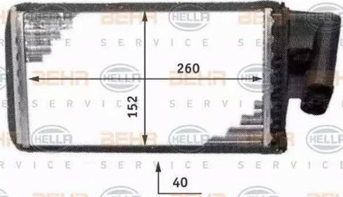 HELLA 8FH 351 311-701 - Теплообмінник, опалення салону autocars.com.ua