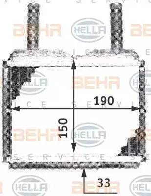 HELLA 8FH 351 311-771 - Теплообмінник, опалення салону autocars.com.ua