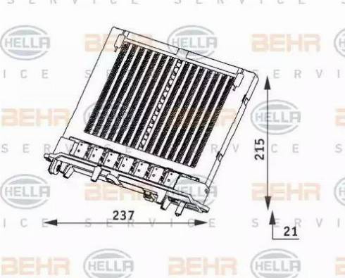 HELLA 8FH 351 312-101 - Теплообмінник, опалення салону autocars.com.ua