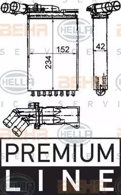 HELLA 8FH 351 312-171 - Теплообмінник, опалення салону autocars.com.ua