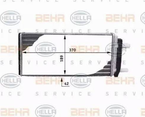 HELLA 8FH 351 312-481 - Теплообмінник, опалення салону autocars.com.ua