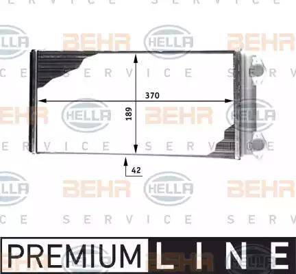 HELLA 8FH 351 312-491 - Теплообмінник, опалення салону autocars.com.ua