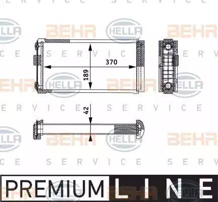 HELLA 8FH 351 312-601 - Теплообмінник, опалення салону autocars.com.ua