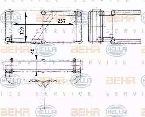 HELLA 8FH 351 312-681 - Теплообмінник, опалення салону autocars.com.ua