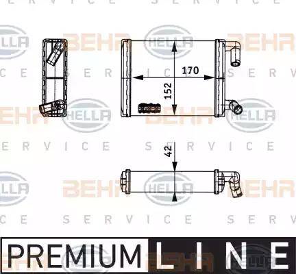 HELLA 8FH 351 312-731 - Теплообмінник, опалення салону autocars.com.ua