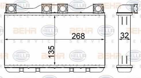 HELLA 8FH 351 312-754 - Теплообмінник, опалення салону autocars.com.ua