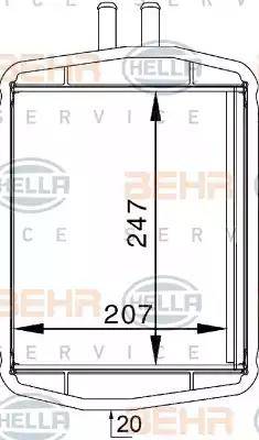 HELLA 8FH 351 313-241 - Теплообмінник, опалення салону autocars.com.ua