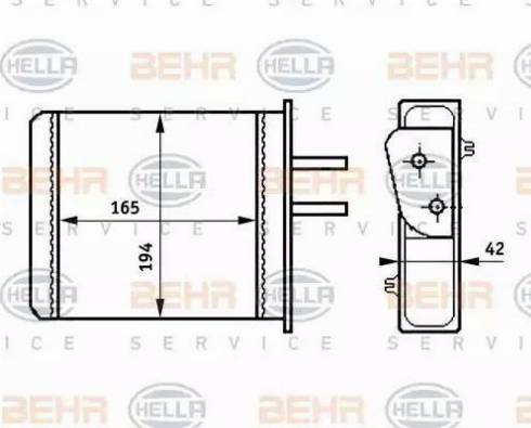 HELLA 8FH 351 313-351 - Теплообмінник, опалення салону autocars.com.ua