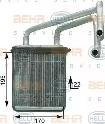 HELLA 8FH 351 315-231 - Теплообменник, отопление салона avtokuzovplus.com.ua