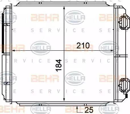 HELLA 8FH 351 315-371 - Теплообмінник, опалення салону autocars.com.ua