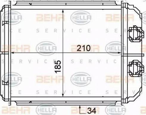 HELLA 8FH 351 315-381 - Теплообменник, отопление салона avtokuzovplus.com.ua