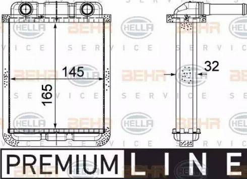 HELLA 8FH 351 315-391 - Теплообмінник, опалення салону autocars.com.ua