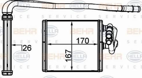 HELLA 8FH 351 315-594 - Теплообмінник, опалення салону autocars.com.ua