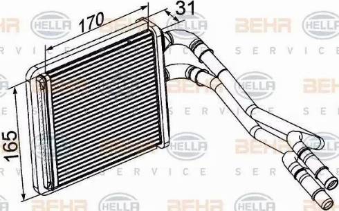 HELLA 8FH 351 315-601 - Теплообменник, отопление салона avtokuzovplus.com.ua