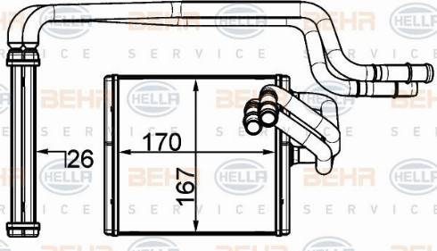 HELLA 8FH 351 315-604 - Теплообменник, отопление салона avtokuzovplus.com.ua