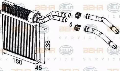 HELLA 8FH 351 315-611 - Теплообменник, отопление салона avtokuzovplus.com.ua