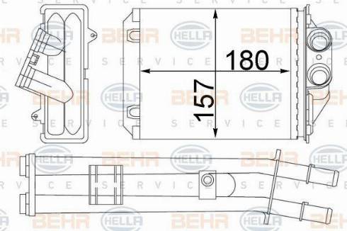 HELLA 8FH 351 331-354 - Теплообмінник, опалення салону autocars.com.ua