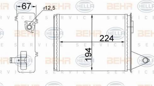 HELLA 8FH 351 331-364 - Теплообмінник, опалення салону autocars.com.ua