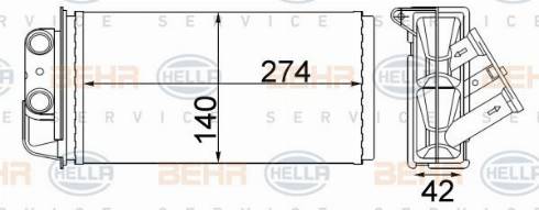 HELLA 8FH 351 331-374 - Теплообменник, отопление салона avtokuzovplus.com.ua