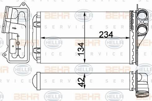 HELLA 8FH 351 331-424 - Теплообменник, отопление салона avtokuzovplus.com.ua