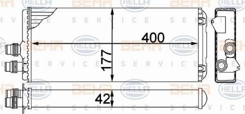 HELLA 8FH 351 331-434 - Теплообменник, отопление салона avtokuzovplus.com.ua