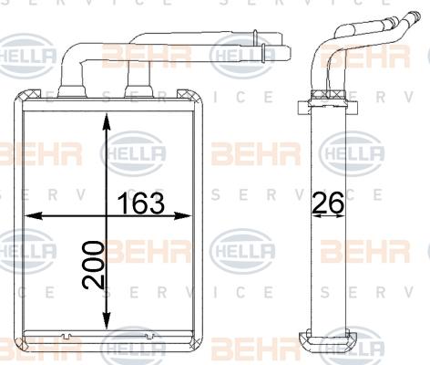 HELLA 8FH 351 331-704 - Теплообмінник, опалення салону autocars.com.ua