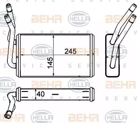 HELLA 8FH 351 333-034 - Теплообменник, отопление салона avtokuzovplus.com.ua