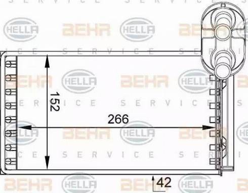 HELLA 8FH 351 333-051 - Теплообмінник, опалення салону autocars.com.ua