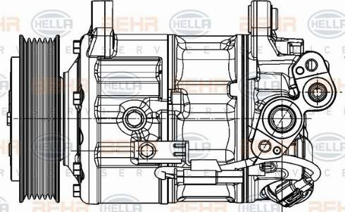 HELLA 8FK 351 007-241 - Компресор, кондиціонер autocars.com.ua