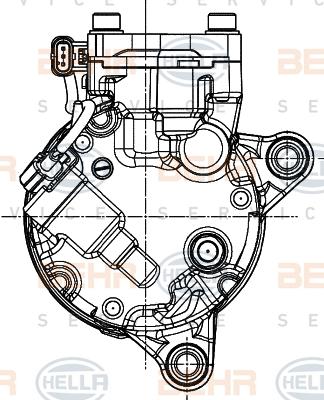 HELLA 8FK 351 007-241 - Компресор, кондиціонер autocars.com.ua