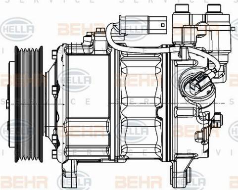 HELLA 8FK 351 007-241 - Компресор, кондиціонер autocars.com.ua