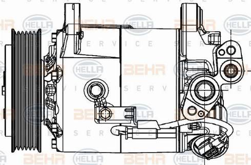 HELLA 8FK 351 007-251 - Компресор, кондиціонер autocars.com.ua