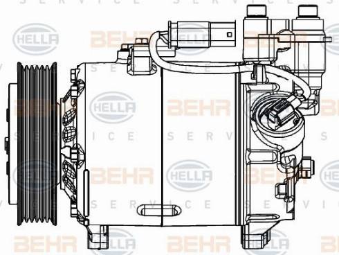 HELLA 8FK 351 007-251 - Компресор, кондиціонер autocars.com.ua