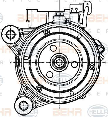 HELLA 8FK 351 007-251 - Компресор, кондиціонер autocars.com.ua