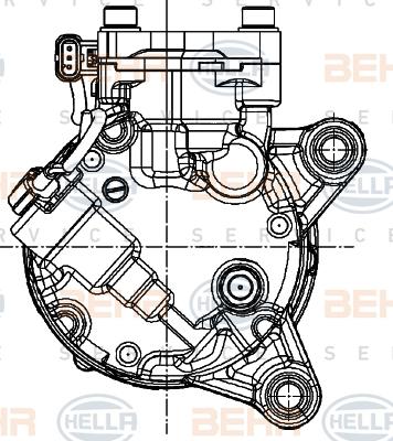 HELLA 8FK 351 007-251 - Компресор, кондиціонер autocars.com.ua