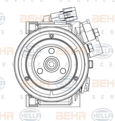 HELLA 8FK 351 008-051 - Компресор, кондиціонер autocars.com.ua