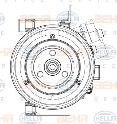 HELLA 8FK 351 008-071 - Компресор, кондиціонер autocars.com.ua