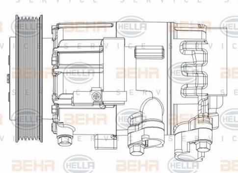 HELLA 8FK 351 008-081 - Компресор, кондиціонер autocars.com.ua