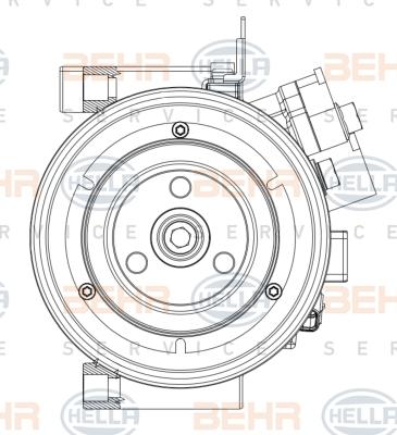 HELLA 8FK 351 008-081 - Компресор, кондиціонер autocars.com.ua