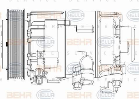 HELLA 8FK 351 008-101 - Компресор, кондиціонер autocars.com.ua