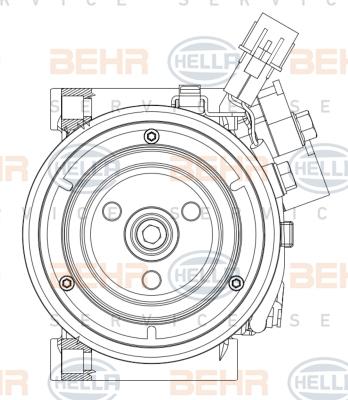 HELLA 8FK 351 008-101 - Компресор, кондиціонер autocars.com.ua