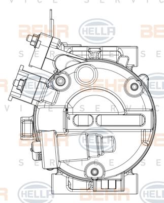 HELLA 8FK 351 008-141 - Компресор, кондиціонер autocars.com.ua