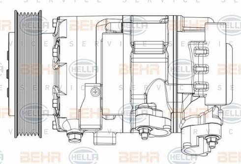 HELLA 8FK 351 008-151 - Компресор, кондиціонер autocars.com.ua