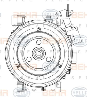 HELLA 8FK 351 008-151 - Компресор, кондиціонер autocars.com.ua